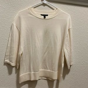 White merino wool blouse, banana republic, creme, like new without tags